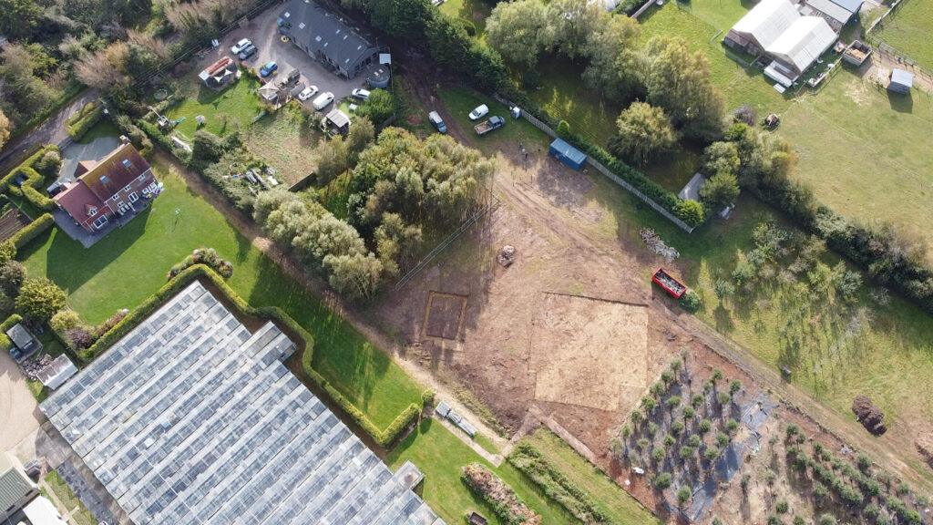 Aerial view construction site
