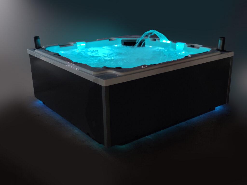Illuminated hot tub night