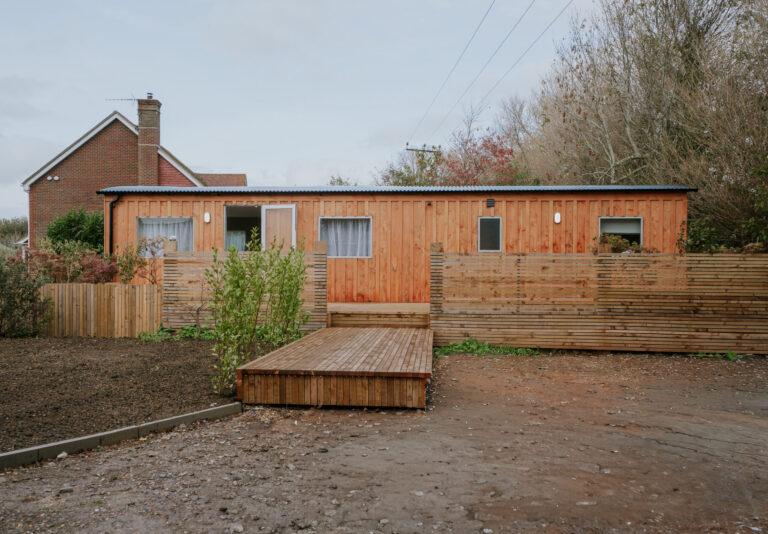 Modern wooden garden cabin