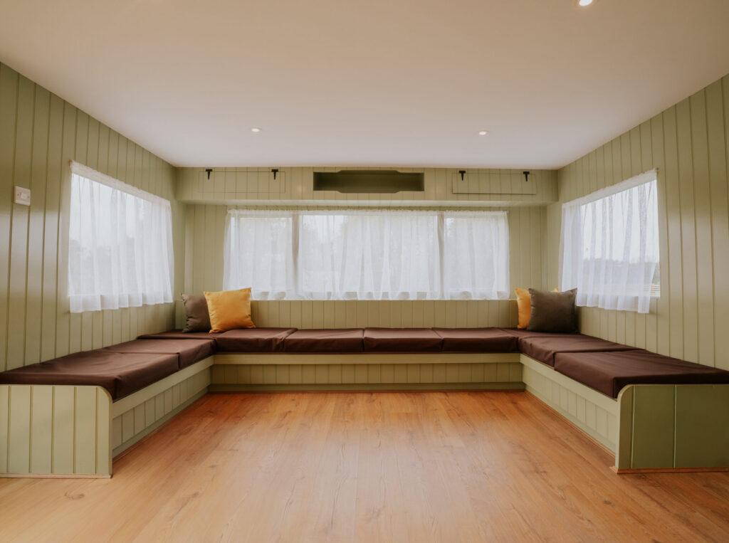 Static caravan living room