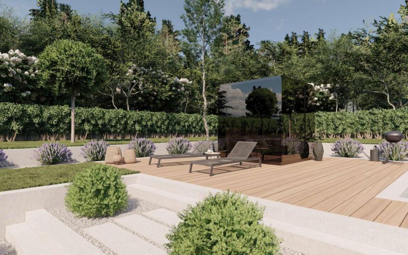 Modern outdoor pool deck