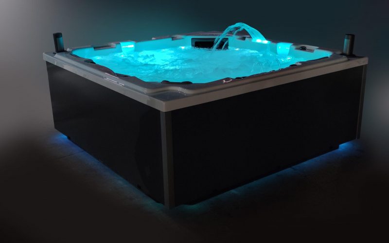 Illuminated hot tub night